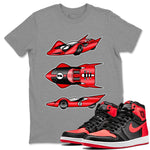 Air Jordan 1 Satin Bred Sneaker Match Tees Race Car Sneaker Tees Jordan 1 High OG Satin Bred Sneaker Release Tees Unisex Shirts Heather Grey 1