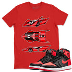 Air Jordan 1 Satin Bred Sneaker Match Tees Race Car Sneaker Tees Jordan 1 High OG Satin Bred Sneaker Release Tees Unisex Shirts Red 1
