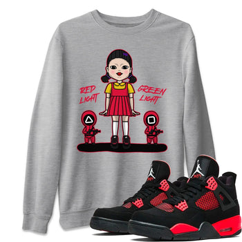 Jordan 4 Red Thunder Sneaker Match Tees Red Light Green Light Sneaker Tees Jordan 4 Red Thunder Sneaker Release Tees Unisex Shirts