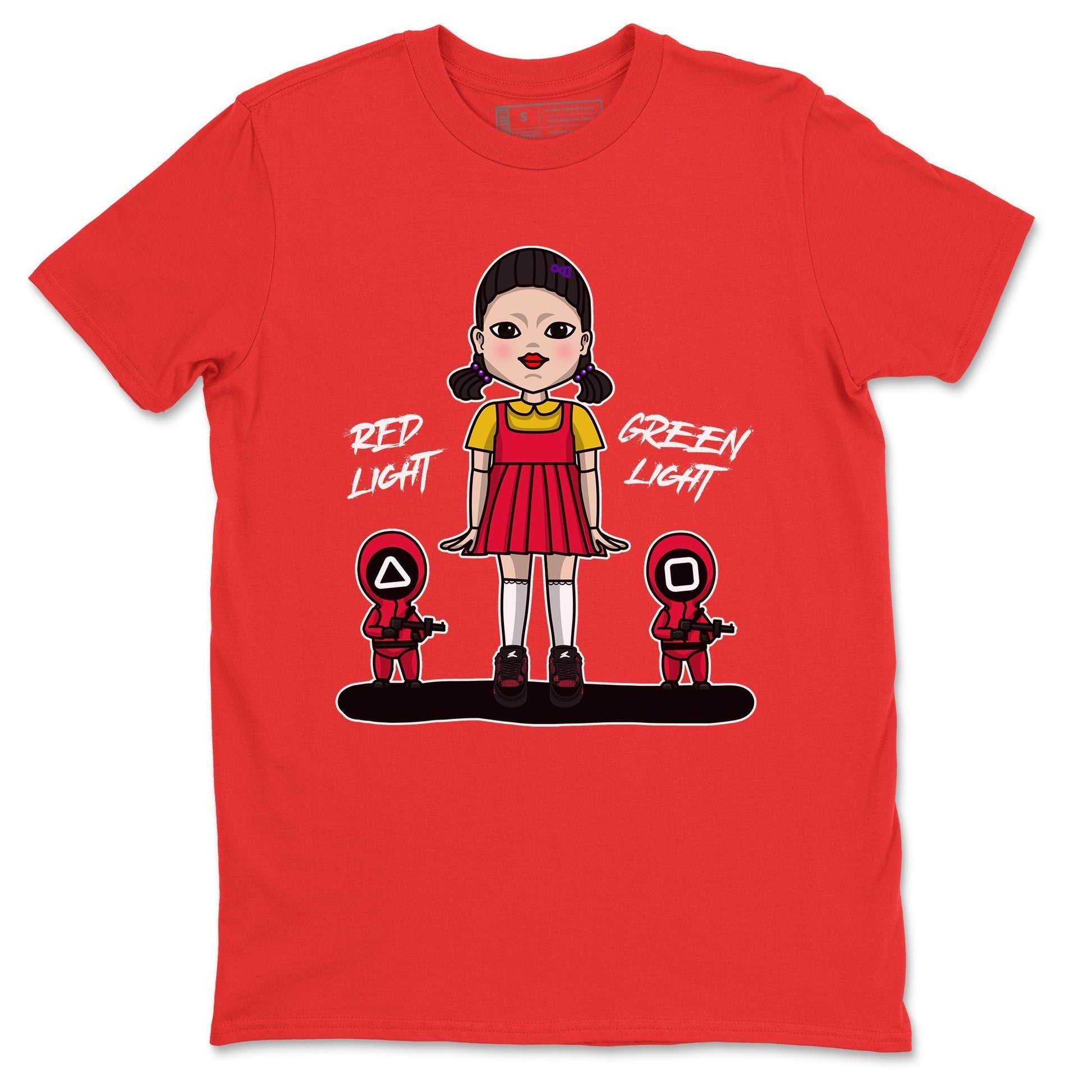 Jordan 4 Red Thunder Sneaker Match Tees Red Light Green Light Sneaker Tees Jordan 4 Red Thunder Sneaker Release Tees Unisex Shirts