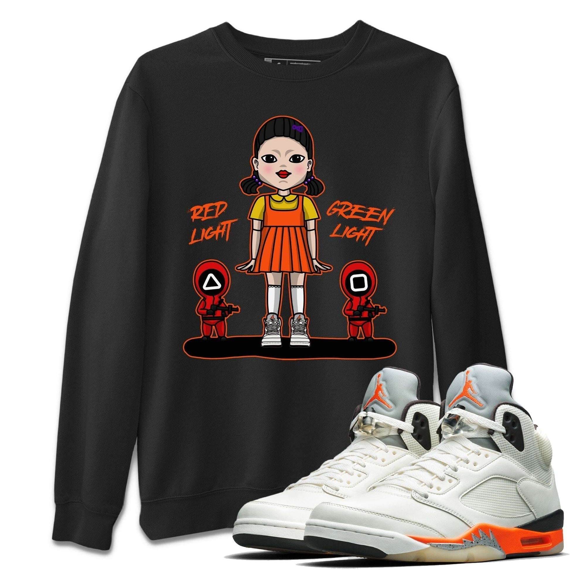 Jordan 5 Shattered Backboard Sneaker Match Tees Red Light Green Light Sneaker Tees Jordan 5 Shattered Backboard Sneaker Release Tees Unisex Shirts