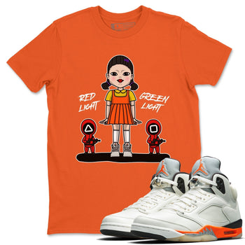 Jordan 5 Shattered Backboard Sneaker Match Tees Red Light Green Light Sneaker Tees Jordan 5 Shattered Backboard Sneaker Release Tees Unisex Shirts