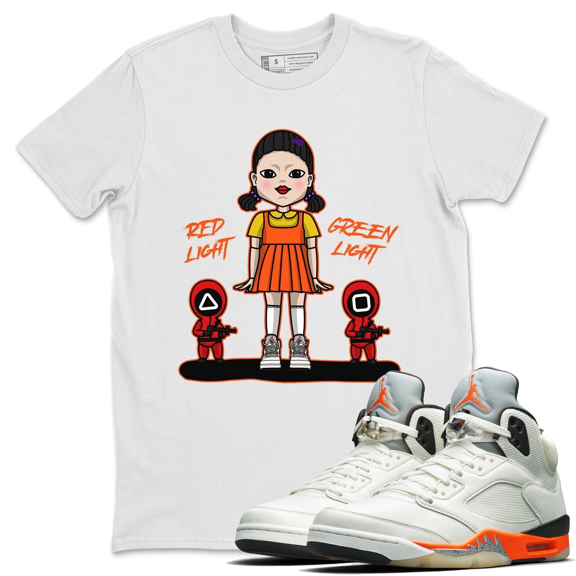 Jordan 5 Shattered Backboard Sneaker Match Tees Red Light Green Light Sneaker Tees Jordan 5 Shattered Backboard Sneaker Release Tees Unisex Shirts