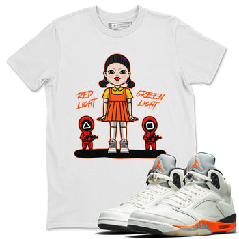 Jordan 5 Shattered Backboard Sneaker Match Tees Red Light Green Light Sneaker Tees Jordan 5 Shattered Backboard Sneaker Release Tees Unisex Shirts