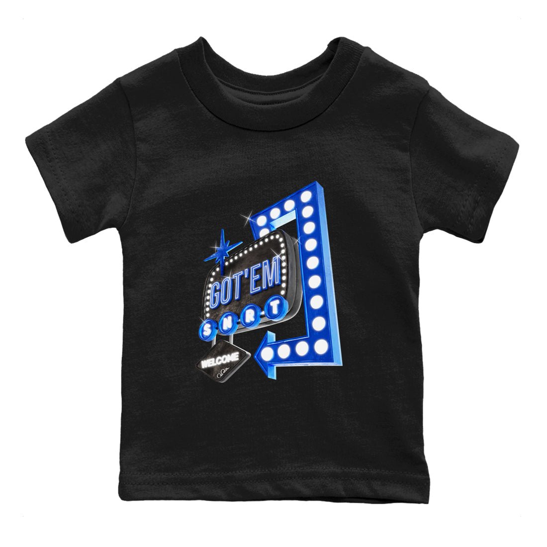 Air Jordan 1 Royal Reimagined shirt to match jordans Retro Neon Sign sneaker tees AJ1 Royal Reimagined SNRT Sneaker Release Tees Baby Toddler Black 2 T-Shirt