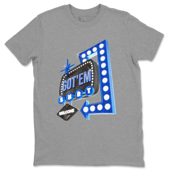 Air Jordan 1 Royal Reimagined shirt to match jordans Retro Neon Sign sneaker tees AJ1 Royal Reimagined SNRT Sneaker Release Tees Unisex Heather Grey 2 T-Shirt