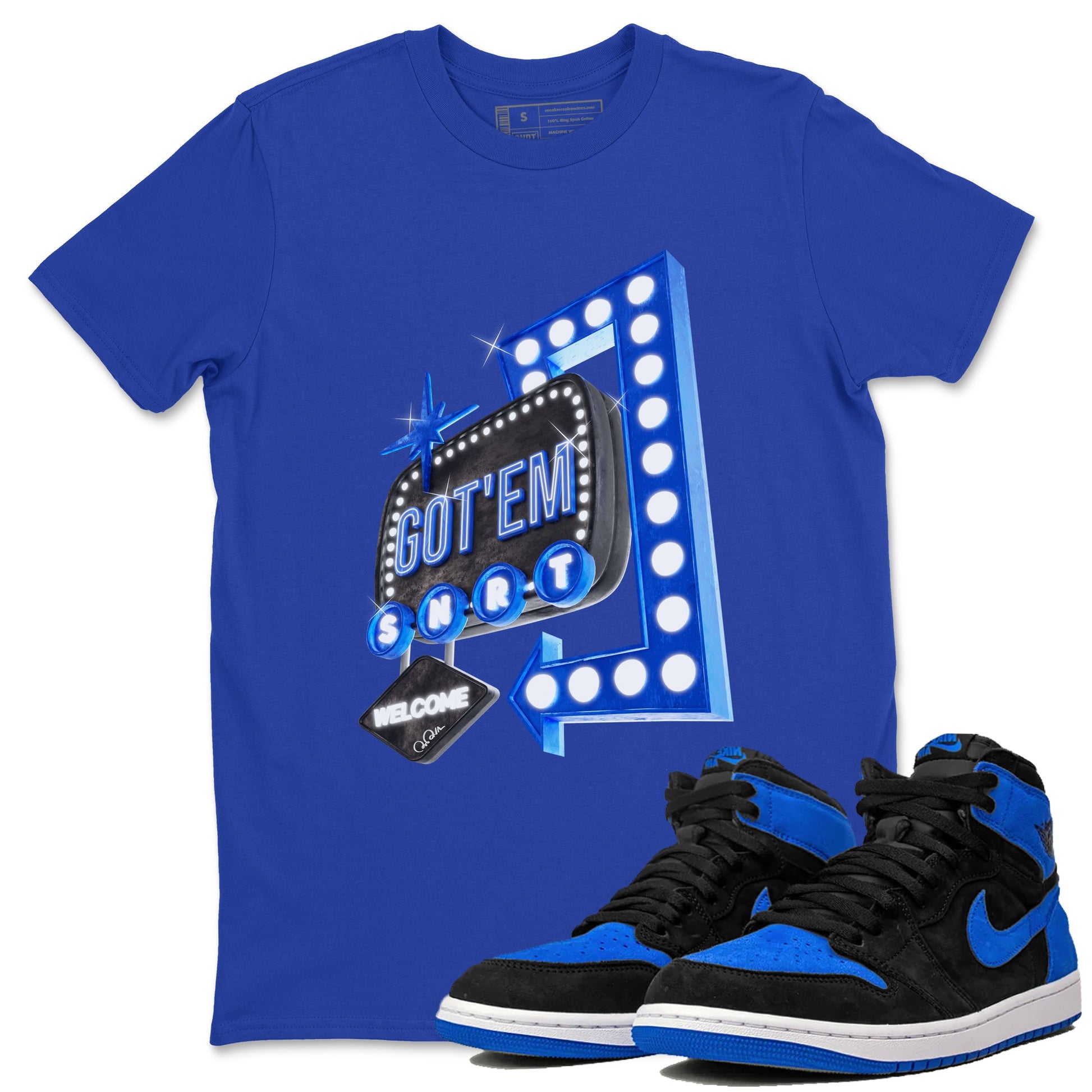 Air Jordan 1 Royal Reimagined shirt to match jordans Retro Neon Sign sneaker tees AJ1 Royal Reimagined SNRT Sneaker Release Tees Unisex Royal Blue 1 T-Shirt