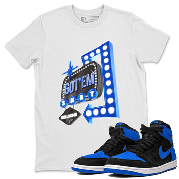 Air Jordan 1 Royal Reimagined shirt to match jordans Retro Neon Sign sneaker tees AJ1 Royal Reimagined SNRT Sneaker Release Tees Unisex White 1 T-Shirt