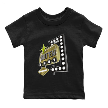 Air Jordan 1 Travis Scott Golf Olive shirt to match jordans Retro Neon Sign sneaker tees AJ1 Travis Scott Golf Olive SNRT Sneaker Release Tees Baby Toddler Black 2 T-Shirt