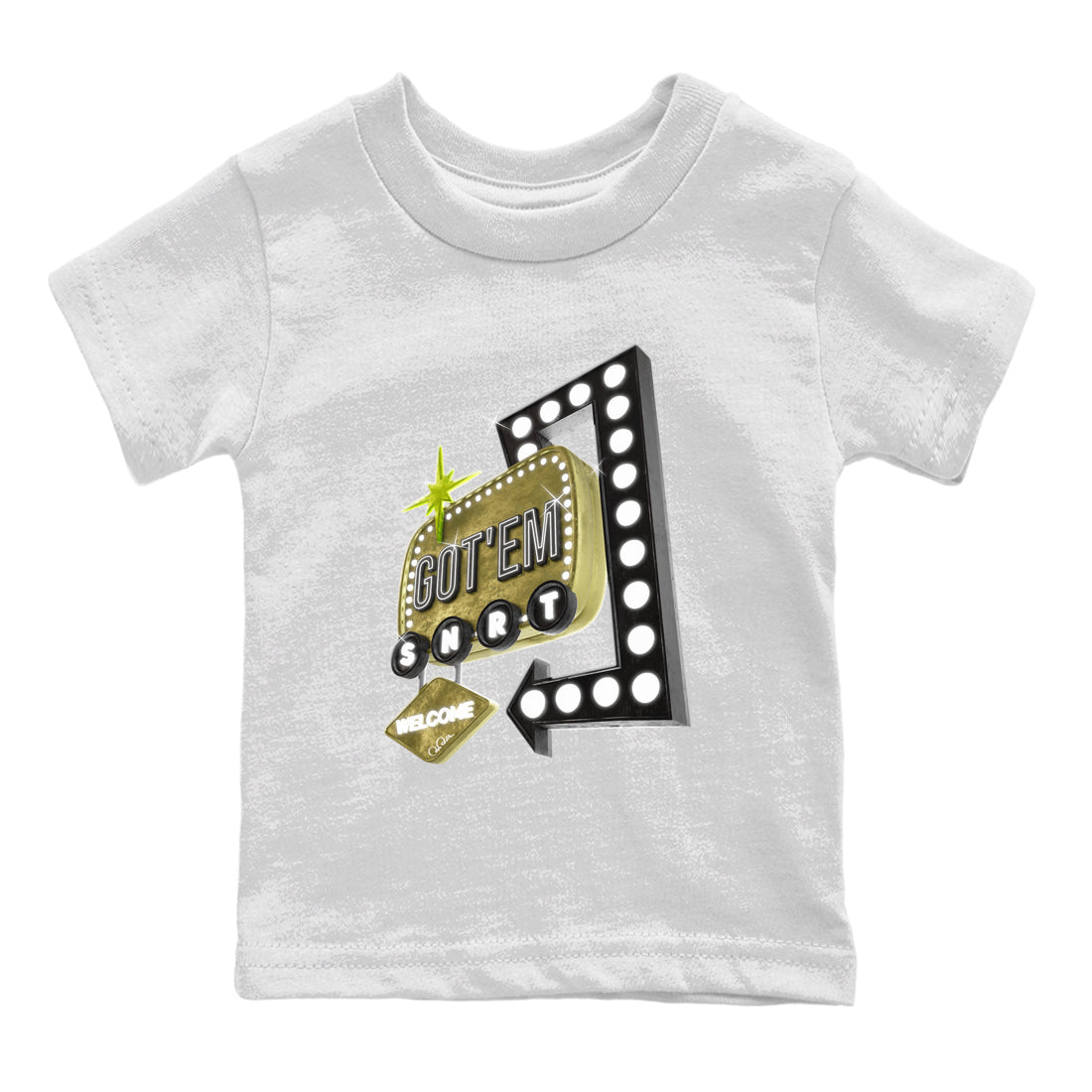 Air Jordan 1 Travis Scott Golf Olive shirt to match jordans Retro Neon Sign sneaker tees AJ1 Travis Scott Golf Olive SNRT Sneaker Release Tees Baby Toddler White 2 T-Shirt