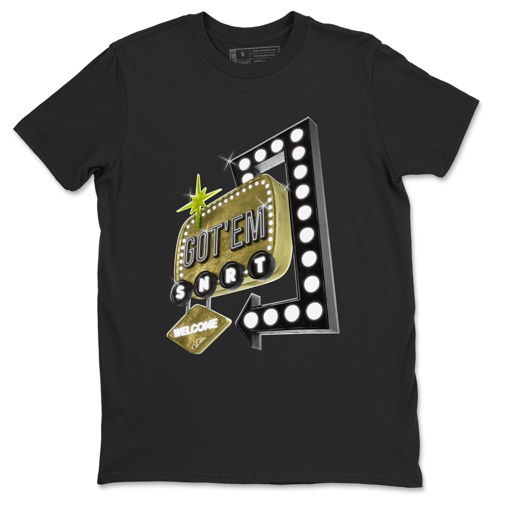 Air Jordan 1 Travis Scott Golf Olive shirt to match jordans Retro Neon Sign sneaker tees AJ1 Travis Scott Golf Olive SNRT Sneaker Release Tees Unisex Black 2 T-Shirt