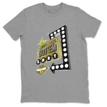 Air Jordan 1 Travis Scott Golf Olive shirt to match jordans Retro Neon Sign sneaker tees AJ1 Travis Scott Golf Olive SNRT Sneaker Release Tees Unisex Heather Grey 2 T-Shirt