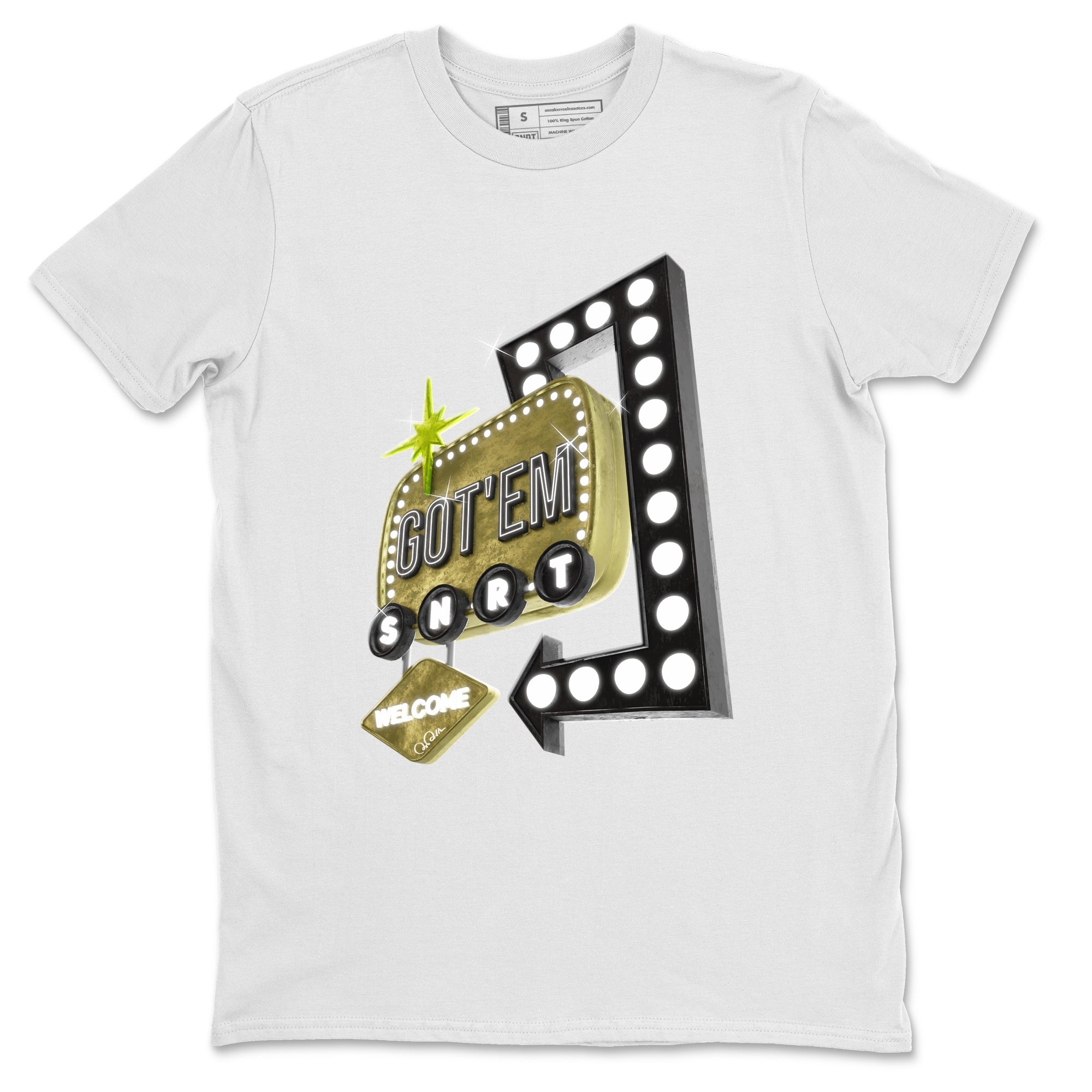 Air Jordan 1 Travis Scott Golf Olive shirt to match jordans Retro Neon Sign sneaker tees AJ1 Travis Scott Golf Olive SNRT Sneaker Release Tees Unisex White 2 T-Shirt