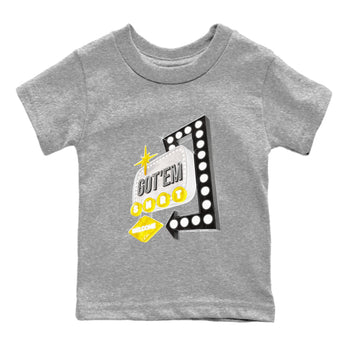 1s Yellow Ochre shirt to match jordans Retro Neon Sign sneaker tees Air Jordan 1 Yellow Ochre SNRT sneaker release tees baby toddler Heather Grey 2 cotton Shirt