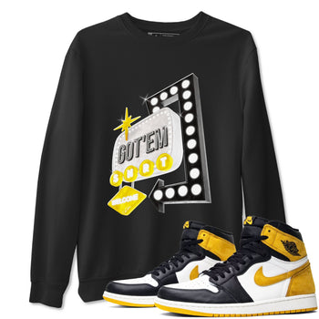 1s Yellow Ochre shirt to match jordans Retro Neon Sign sneaker tees Air Jordan 1 Yellow Ochre SNRT Sneaker Release Tees unisex cotton Black 1 crew neck shirt