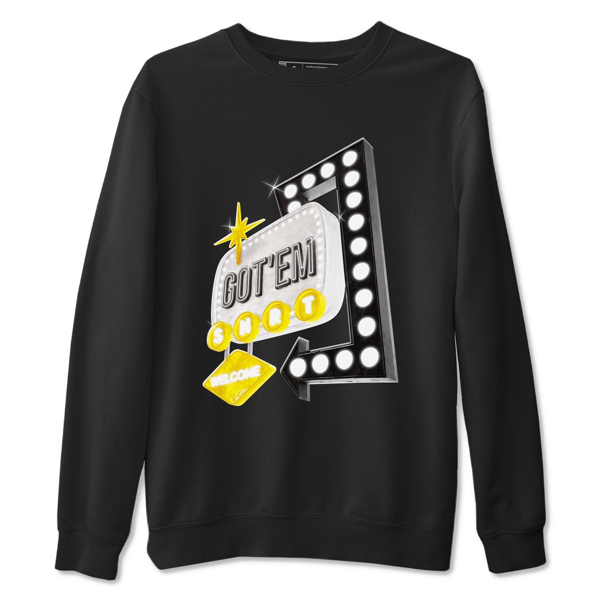 1s Yellow Ochre shirt to match jordans Retro Neon Sign sneaker tees Air Jordan 1 Yellow Ochre SNRT Sneaker Release Tees unisex cotton Black 2 crew neck shirt