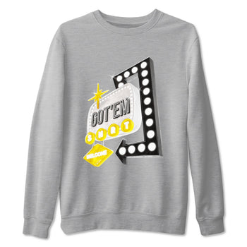 1s Yellow Ochre shirt to match jordans Retro Neon Sign sneaker tees Air Jordan 1 Yellow Ochre SNRT Sneaker Release Tees unisex cotton Heather Grey 2 crew neck shirt