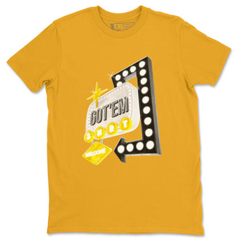 1s Yellow Ochre shirt to match jordans Retro Neon Sign sneaker tees Air Jordan 1 Yellow Ochre SNRT Sneaker Release Tees unisex cotton Gold 2 crew neck shirt