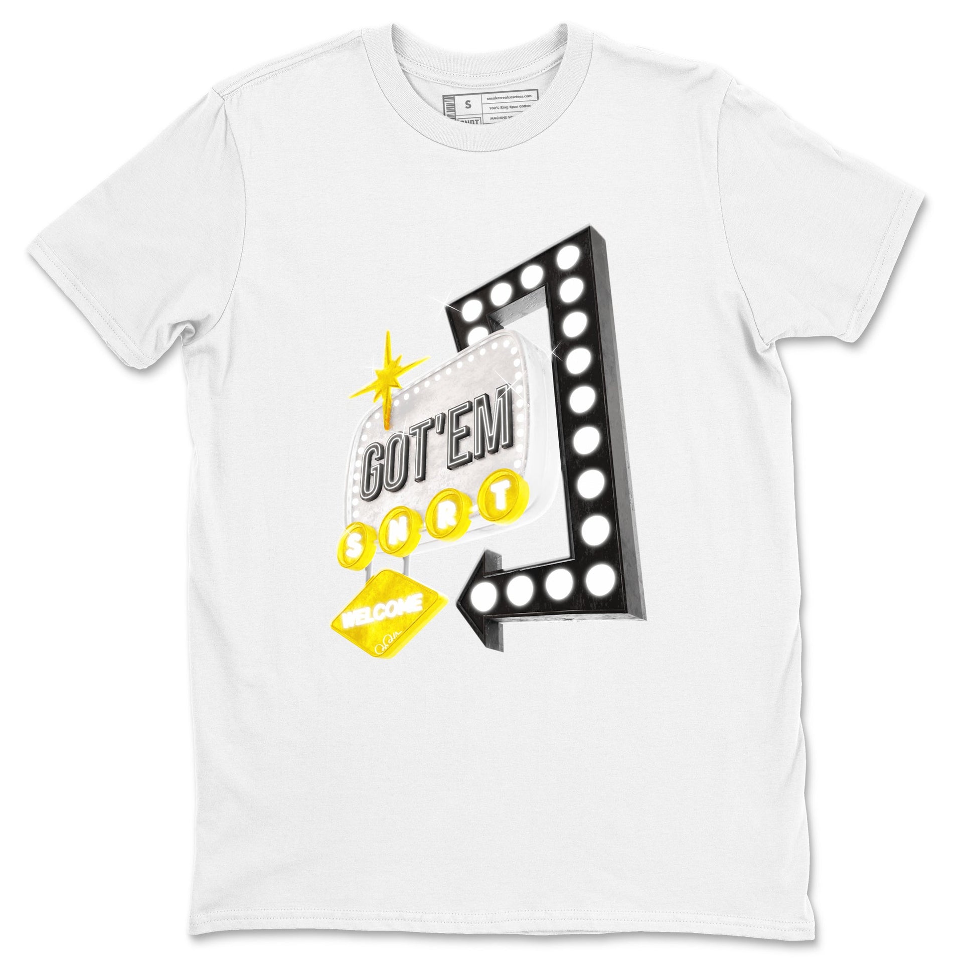 1s Yellow Ochre shirt to match jordans Retro Neon Sign sneaker tees Air Jordan 1 Yellow Ochre SNRT Sneaker Release Tees unisex cotton White 2 crew neck shirt