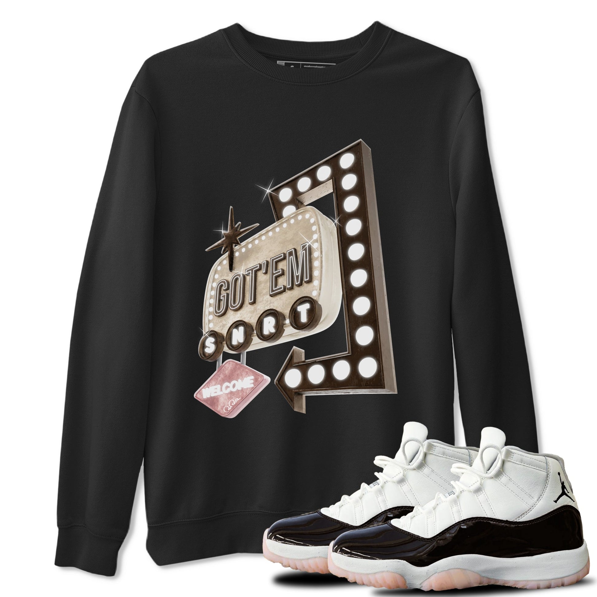 Air Jordan 11 Neapolitan shirt to match jordans Retro Neon Sign sneaker tees AJ11 Neapolitan SNRT Sneaker Release Tees Unisex Black 1 T-Shirt