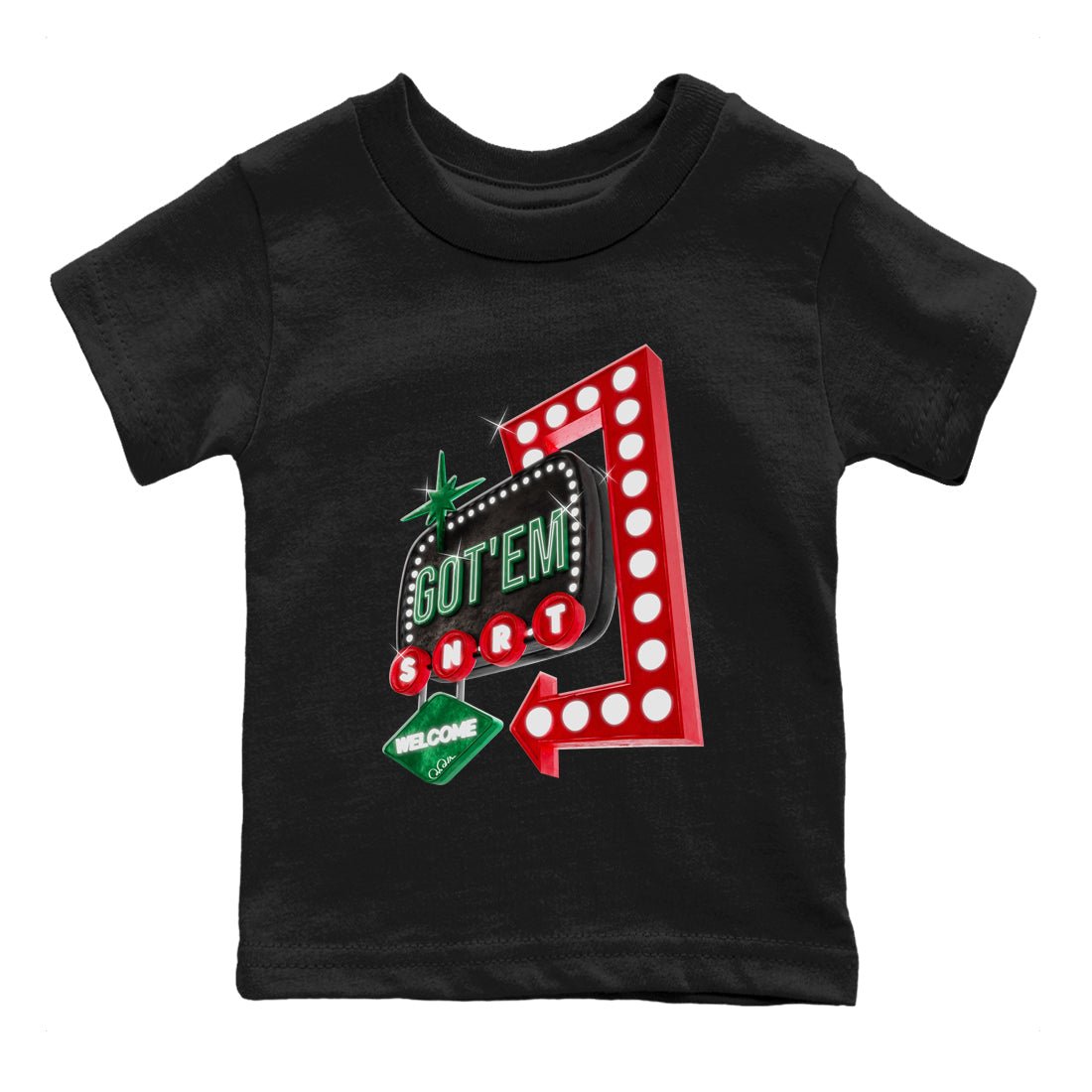 2s Christmas X-mas gift shirt to match jordans Retro Neon Sign sneaker tees Air Jordan 2 Christmas SNRT Sneaker Release Tees Baby Toddler Black 2 T-Shirt