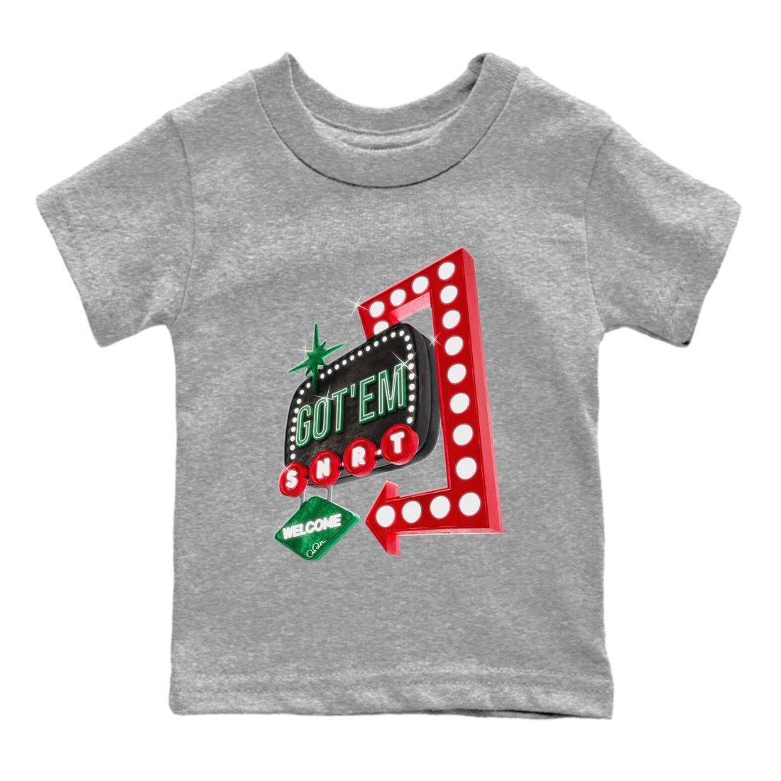 2s Christmas X-mas gift shirt to match jordans Retro Neon Sign sneaker tees Air Jordan 2 Christmas SNRT Sneaker Release Tees Baby Toddler Heather Grey 2 T-Shirt