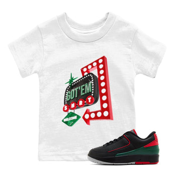 2s Christmas X-mas gift shirt to match jordans Retro Neon Sign sneaker tees Air Jordan 2 Christmas SNRT Sneaker Release Tees Baby Toddler White 1 T-Shirt
