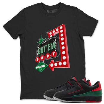 2s Christmas X-mas gift shirt to match jordans Retro Neon Sign sneaker tees Air Jordan 2 Christmas SNRT Sneaker Release Tees Unisex Black 1 T-Shirt