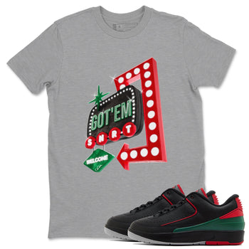 2s Christmas X-mas gift shirt to match jordans Retro Neon Sign sneaker tees Air Jordan 2 Christmas SNRT Sneaker Release Tees Unisex Heather Grey 1 T-Shirt