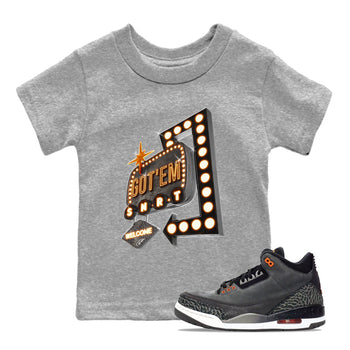 Air Jordan 3 Fear shirt to match jordans Retro Neon Sign sneaker tees AJ3 Fear SNRT Sneaker Release Tees Baby Toddler Heather Grey 1 T-Shirt