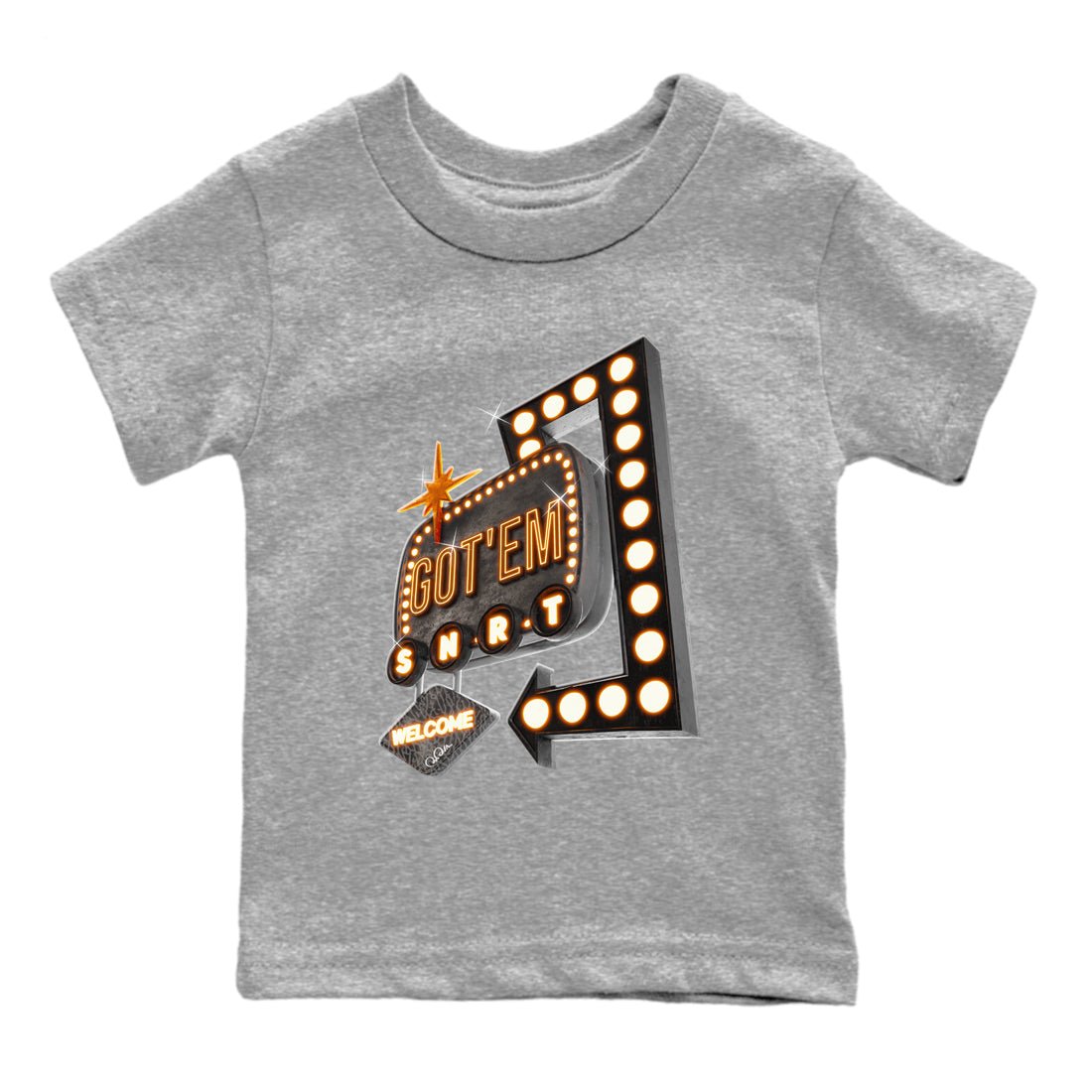 Air Jordan 3 Fear shirt to match jordans Retro Neon Sign sneaker tees AJ3 Fear SNRT Sneaker Release Tees Baby Toddler Heather Grey 2 T-Shirt