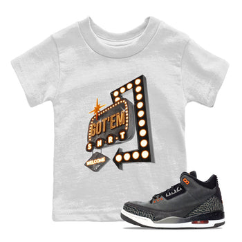 Air Jordan 3 Fear shirt to match jordans Retro Neon Sign sneaker tees AJ3 Fear SNRT Sneaker Release Tees Baby Toddler White 1 T-Shirt