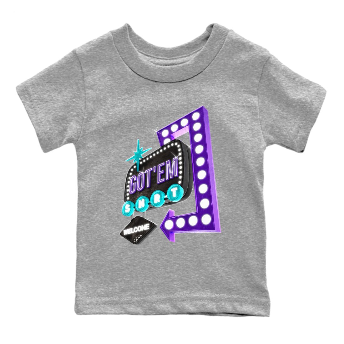 Air Jordan 6 Aqua shirt to match jordans Retro Neon Sign sneaker tees AJ6 Aqua SNRT Sneaker Release Tees Baby Toddler Heather Grey 2 T-Shirt