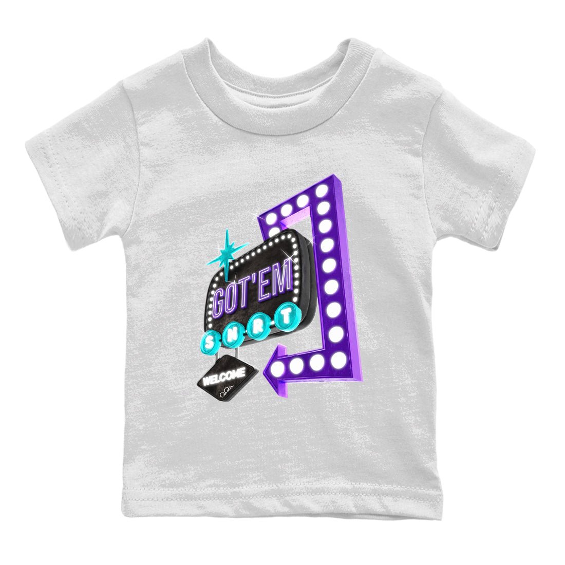 Air Jordan 6 Aqua shirt to match jordans Retro Neon Sign sneaker tees AJ6 Aqua SNRT Sneaker Release Tees Baby Toddler White 2 T-Shirt