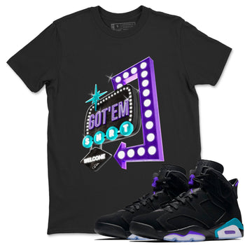 Air Jordan 6 Aqua shirt to match jordans Retro Neon Sign sneaker tees AJ6 Aqua SNRT Sneaker Release Tees Unisex Black 1 T-Shirt