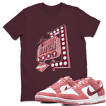 Dunk Valentines Day 2024 shirt to match jordans Retro Neon Sign sneaker tees Dunk Happy Valentines Day 2024 SNRT Sneaker Release Tees Unisex Maroon 1 T-Shirt