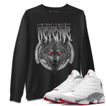 Air Jordan 13 Wolf Grey Sneaker Match Tees Revenge Wolf Sneaker Tees Air Jordan 13 Retro Wolf Grey T-Shirt Unisex Shirts Black 1