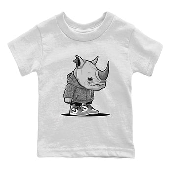 Air Jordan 1 White Cement Sneaker Match Tees Rhino Boy Sneaker Tees Air Jordan 1 White Cement Sneaker Release Tees Kids Shirts White 2