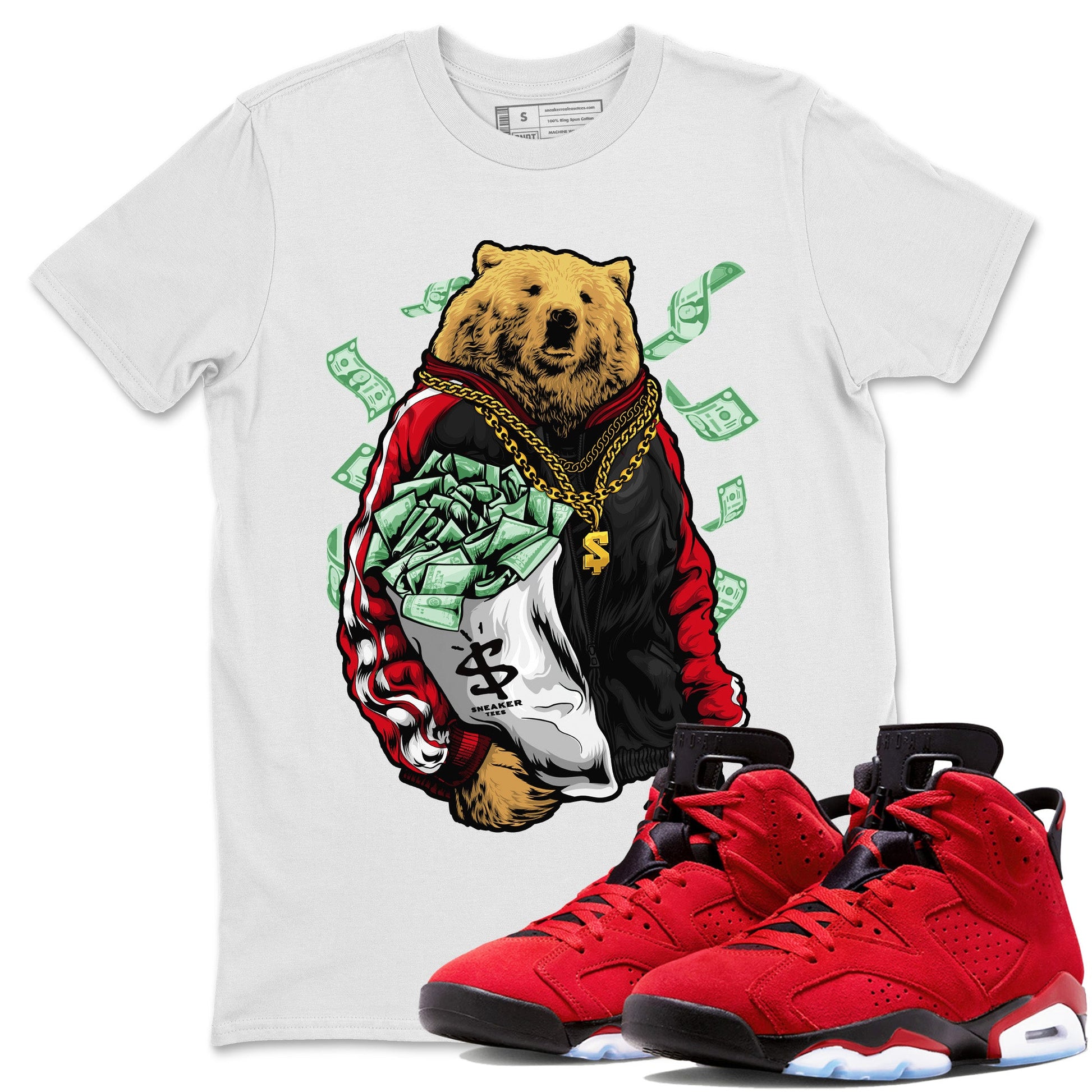 Air Jordan 6 Toro Bravo Sneaker Match Tees Rich Bear Sneaker Tees Jordan 6 Toro Bravo Sneaker Release Tees Unisex Shirts White 1