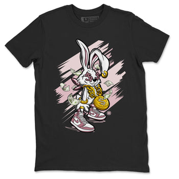 Jordan 1 High OG Mauve shirt to match jordans Rich Bunny sneaker tees Air Jordan 1 Mauve SNRT Sneaker Tees Casual Crew Neck T-Shirt Unisex Black 2 T-Shirt