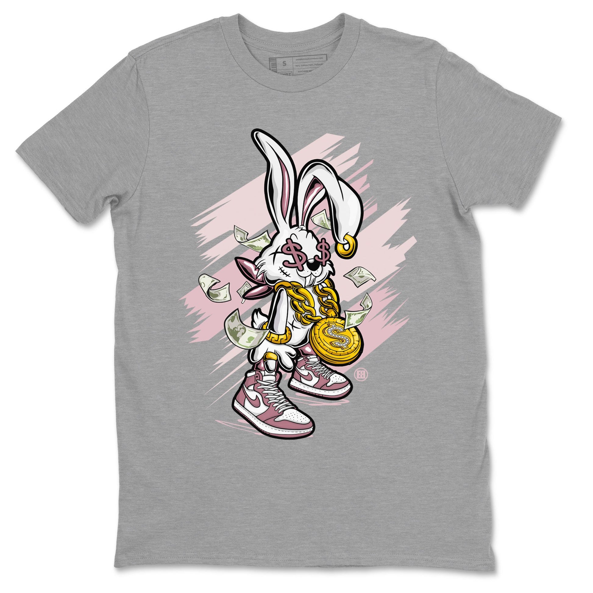 Jordan 1 High OG Mauve shirt to match jordans Rich Bunny sneaker tees Air Jordan 1 Mauve SNRT Sneaker Tees Casual Crew Neck T-Shirt Unisex Heather Grey 2 T-Shirt