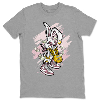 Jordan 1 High OG Mauve shirt to match jordans Rich Bunny sneaker tees Air Jordan 1 Mauve SNRT Sneaker Tees Casual Crew Neck T-Shirt Unisex Heather Grey 2 T-Shirt