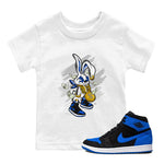 AJ1 Retro Royal Reimagined shirt to match jordans Rich Bunny sneaker tees Air Jordan 1 Royal Reimagined SNRT Sneaker Tees Casual Crew Neck T-Shirt Baby Toddler White 1 T-Shirt
