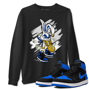 AJ1 Retro Royal Reimagined shirt to match jordans Rich Bunny sneaker tees Air Jordan 1 Royal Reimagined SNRT Sneaker Tees Casual Crew Neck T-Shirt Unisex Black 1 T-Shirt