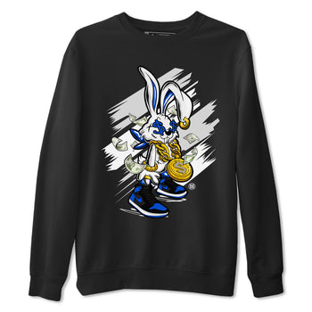AJ1 Retro Royal Reimagined shirt to match jordans Rich Bunny sneaker tees Air Jordan 1 Royal Reimagined SNRT Sneaker Tees Casual Crew Neck T-Shirt Unisex Black 2 T-Shirt