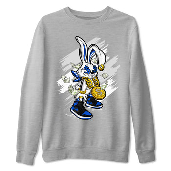 AJ1 Retro Royal Reimagined shirt to match jordans Rich Bunny sneaker tees Air Jordan 1 Royal Reimagined SNRT Sneaker Tees Casual Crew Neck T-Shirt Unisex Heather Grey 2 T-Shirt