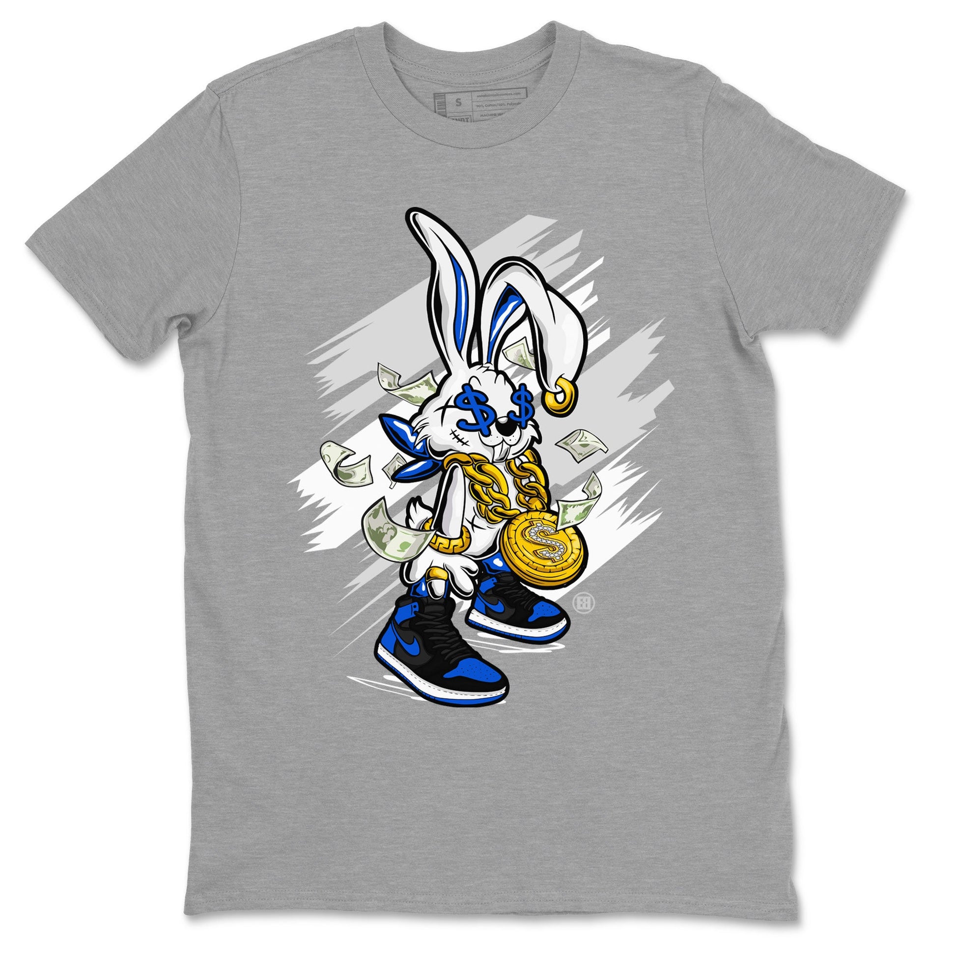 AJ1 Retro Royal Reimagined shirt to match jordans Rich Bunny sneaker tees Air Jordan 1 Royal Reimagined SNRT Sneaker Tees Casual Crew Neck T-Shirt Unisex Heather Grey 2 T-Shirt