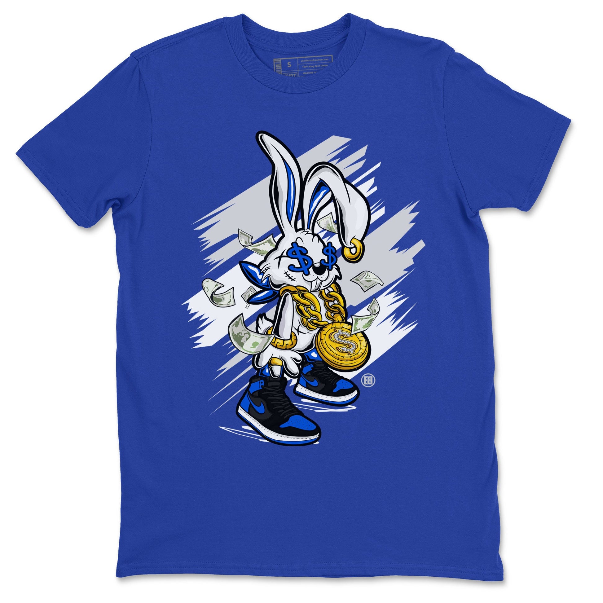 AJ1 Retro Royal Reimagined shirt to match jordans Rich Bunny sneaker tees Air Jordan 1 Royal Reimagined SNRT Sneaker Tees Casual Crew Neck T-Shirt Unisex Royal Blue 2 T-Shirt