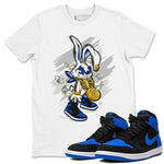 AJ1 Retro Royal Reimagined shirt to match jordans Rich Bunny sneaker tees Air Jordan 1 Royal Reimagined SNRT Sneaker Tees Casual Crew Neck T-Shirt Unisex White 1 T-Shirt