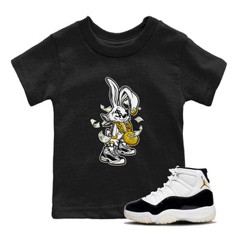 AJ11 Gratitude shirt to match jordans Rich Bunny sneaker tees Air Jordan 11 Gratitude SNRT sneaker release tees baby toddler Black 1 cotton Sneaker T-Shirt